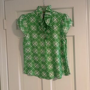 Green Patterned Women's Top